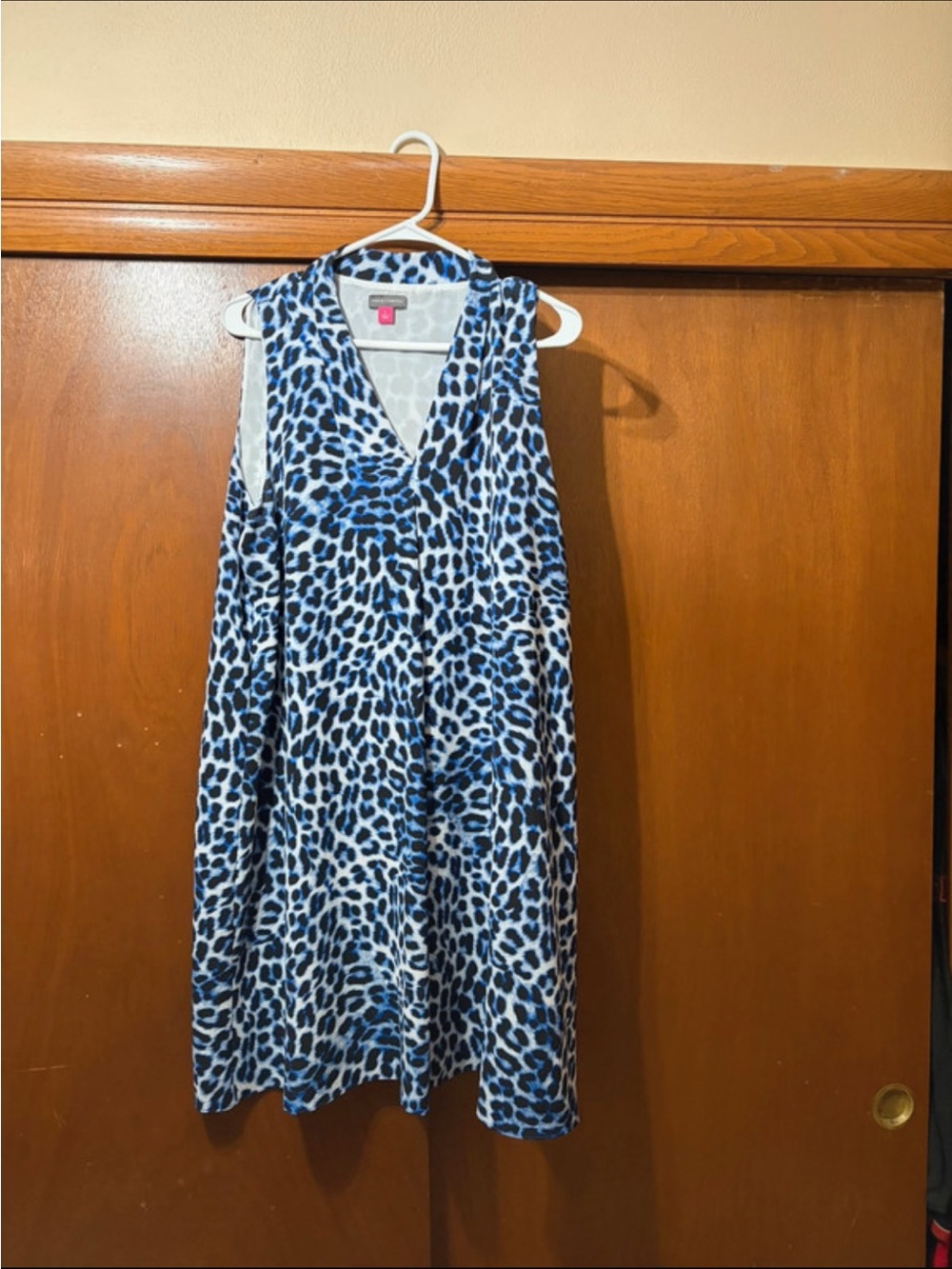 Vince Camuto Blue and Black Animal Print Dress